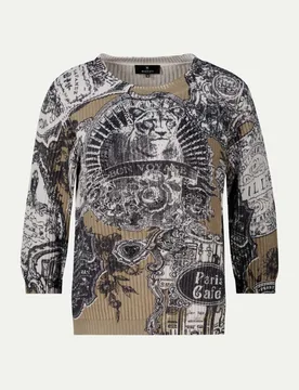 Strickpullover mit Emblemdruck Mehrfarbig 42 - monari - FashionsVida