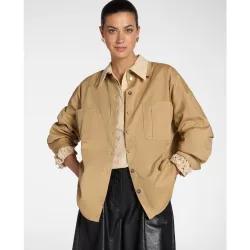 Camisa de mujer larga en gabardina ajuste oversize
