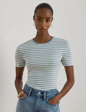 Camiseta de mujer de algodón estampada - Lauren Ralph Lauren - FashionsVida
