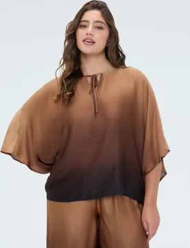 Blusa de mujer de raso efecto degradado efecto degradado difuminado - Fiorella Rubino - FashionsVida