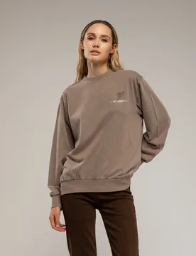 Sudadera de mujer con detalles de strass en la espalda y en el frente - Tantra - FashionsVida
