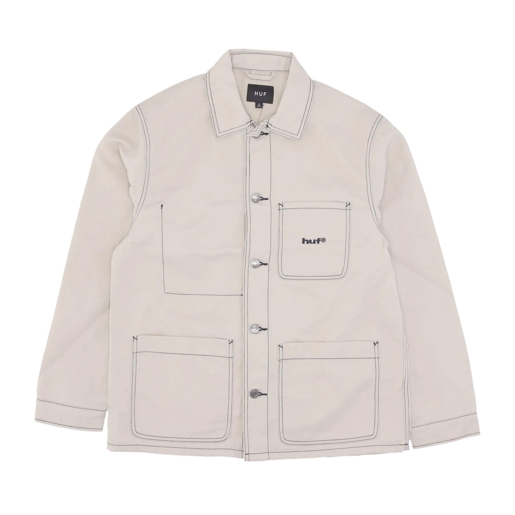 Giacca Workwear Uomo Contrast Nylon Chore Jacket Cream - Huf - FashionsVida