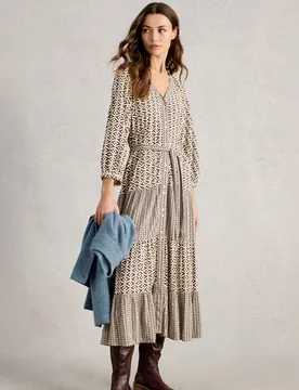Clementine EcoVero Midi Dress - White stuff - FashionsVida