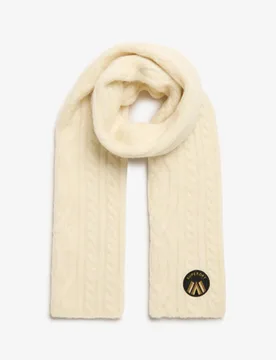 Superdry Damen Cable Luxe Strickschal Beige - Größe: 1Größe - 49.99 - FashionsVida