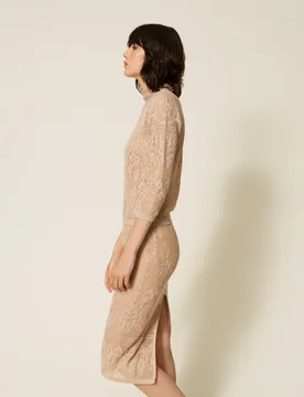 Jupe mi-longue en maille jacquard - TWINSET - FashionsVida