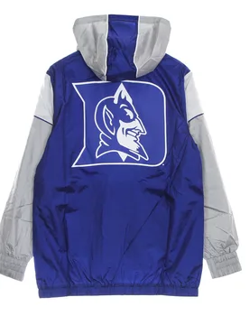 Giacca a Vento Uomo Ncaa Highlight Reel Windbreaker Dukdev Royal/grey - Mitchell & Ness - FashionsVida