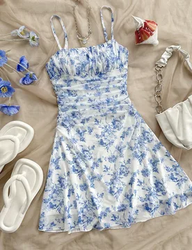 Vestido casual con estampado floral bohemio, volantes en el bajo, para mujer talla grande, ideal para escuela, vacaciones, otoño, verano 2XL - Shein - FashionsVida