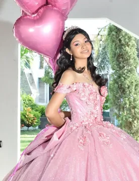 Shiny Pink Quinceanera Dress applique Tull Ball Gown decal Long tail 3D flower Bow vestidos de 15 quinceañera Customized - Aliexpress - FashionsVida