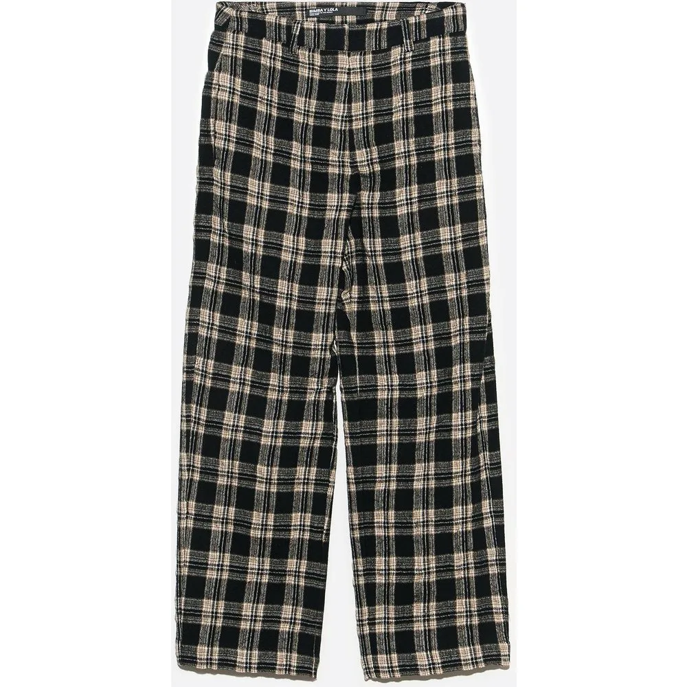 Pantalones anchos de mujer barrel cuadros - Bimba y Lola - FashionsVida