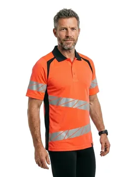 Polo à Manches Courtes Accelerate Safe 19083 Hi-Vis Red / Dark Navy 5XL - MASCOT - FashionsVida