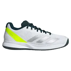 Courtflash Speed 2 Hard Court Shoes Cloud White / Silver Metallic / Lucid Lemon UK 9.5