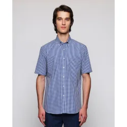 Camisa de hombre casual manga corta cuadros