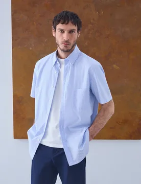 Camisa sport de hombre manga corta popelin - Emidio Tucci - FashionsVida