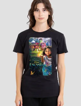 Women's Encanto Movie Poster T-Shirt, Black Size: Small - Black - Size: S - Disney - FashionsVida
