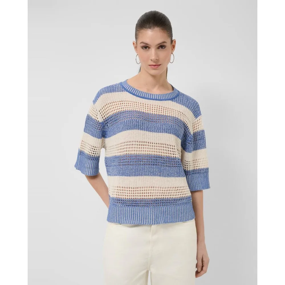 Jersey de mujer manga tres cuarto listas - Roberto Verino - FashionsVida