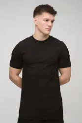 Herren Tall Basic Muscle Fit T-Shirt Black Größe Small
