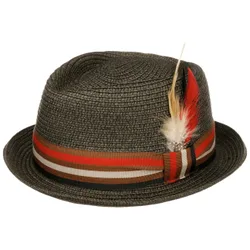 Four-Colour Band Player Straw Hat - black - Size: M (56-57 cm)