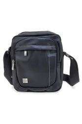 Borsello a tracolla nera con cuciture a contrasto Black Ghost BASILE BS522-4