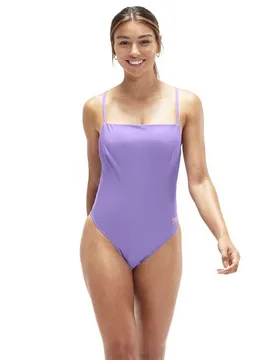 Solid Adjustable Mastectomy Pocketing Swimsuit Miami Lilac / Soft Coral UK 32 Women - Speedo - FashionsVida