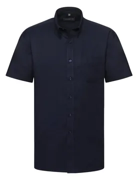 Collection Mens Short Sleeve Easy Care Oxford Shirt (Bright Navy) - Multicolour - Size 19.5 Inch - Russell athletic - FashionsVida