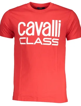 Mens Bold White Logo Red T-Shirt - Size 2xl - Cavalli Class - FashionsVida