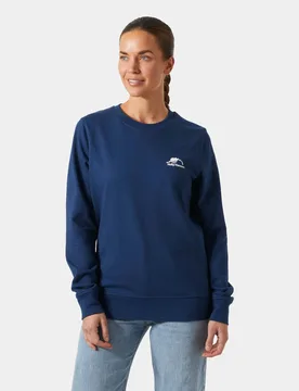 Women's Nord Graphic Crewneck Sweatshirt Blue M - Ocean Blue - Female - Helly Hansen - FashionsVida