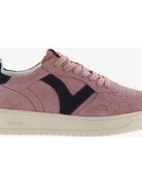 Zapatillas deportivas unisex de serraje con piezas en contraste y cordones al tono - Victoria - FashionsVida