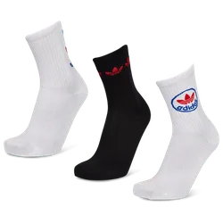 Mid Cut Crew 3 Pack Unisex Socks - White - Size - White - Size: 6.5-8