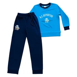 Pyjama à Manches Longues White Badges Navy/Blue 2XL