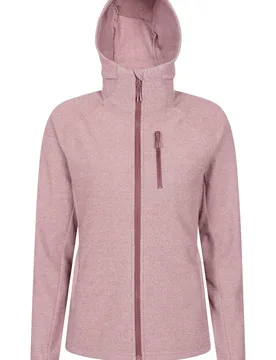 Women's Casual Lightweight Full Zip Hooded Grid Breathable Midlayer Jacket Sweatshirt in Aubergine Size: 14 - Aubergine - Size: 14 - Mountain Warehouse - FashionsVida