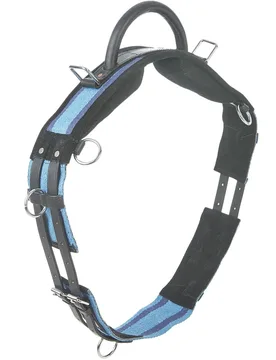 Longiergurt mit Handgriff, navy-skyblue, P - Busse - FashionsVida