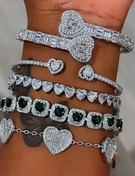 New Styles Cz Heart Charm Bracelets for Women Iced Out Cubic Zirconia Link Chain Bracelet with Extension Chain Fashion Jewelry - Aliexpress - FashionsVida