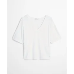 Camiseta de mujer suelta con mangas recortadas