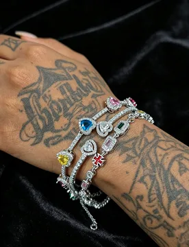 UWIN Iced Out Heart Bracelets Set for Women Colorful Heart Cubic Zirconia Bangles/Bracelets Fashion Jewelry for Gift - Aliexpress - FashionsVida