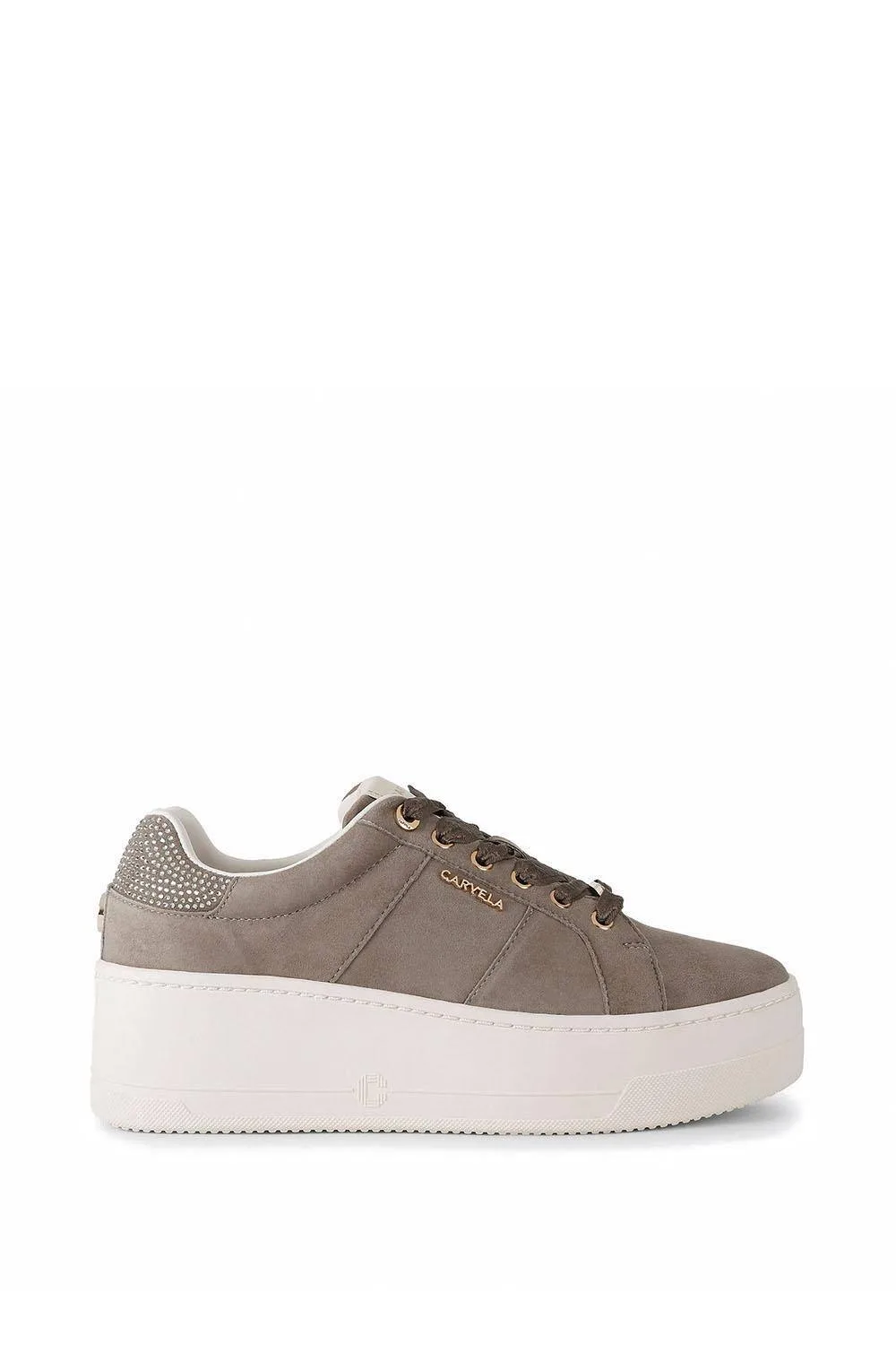 Women's 'Connected' Suede Trainers in Grey Size: 5 - Grey - Size: 5 - Carvela - FashionsVida