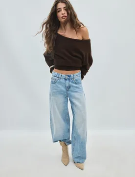 Strickpullover mit U-Boot-Ausschnitt und weichem Griff Braun XL - Stradivarius - FashionsVida