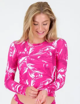 Top de bikini de manga larga estampado con relleno - Río de Sol - FashionsVida