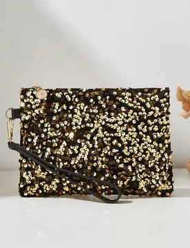 Pieza Bolso de mano tipo sobre con lentejuelas para mujer, bolso pequeño, funda para teléfono, monedero - Shein - FashionsVida