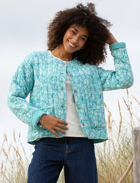 Kite Harbin Quilted Jacket Ocean Bloom - Kite Clothing - FashionsVida
