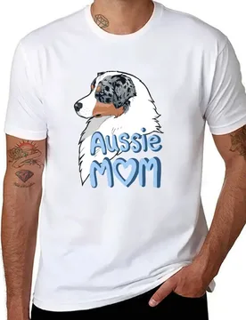Blue Merle Aussie Mom T-Shirt t shirts designer cotton t shirt pack T-Shirt - Aliexpress - FashionsVida