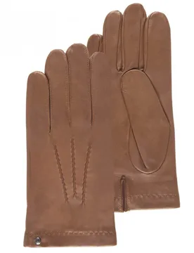 Gants cuir d'agneau et soie Caramel caramel 7.5 - Isotoner - FashionsVida