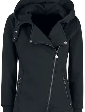 Kapuzenjacke für Damen schwarz "Sweat Kapuzenjacke im Biker Style" von - Frauen - female - RED by EMP - FashionsVida