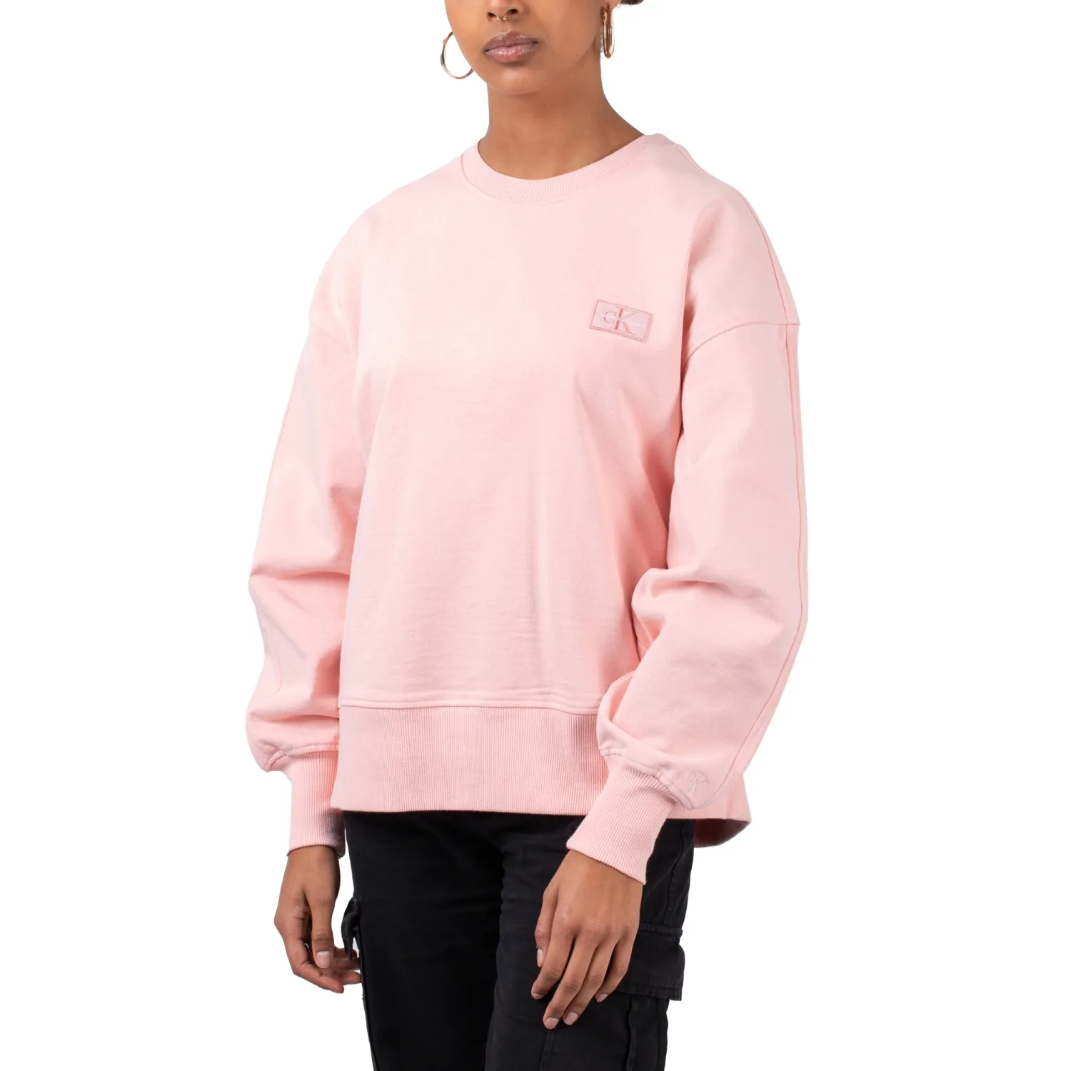Badge Oversized Crew Pink Blush XS Damen - Calvin Klein - FashionsVida