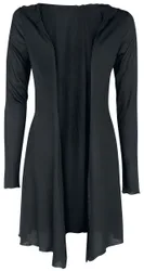Cardigan - Overlay Hood - S bis 5XL - für Damen - Größe L - schwarz - Frauen - female