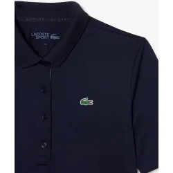 Polo de mujer de golf elástico de corte ajustado con protección uv en blanco de manga corta