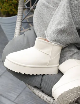 Women's 'Calla' Flatform Fur Lining Ankle Boot in Cream Size: 8 - Cream - Size: 8 - Where's That From - FashionsVida