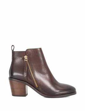 Women's 'Paicing' Leather Ankle Boots in Brown Size: 6 - Brown - Size: 6 - Dune london - FashionsVida