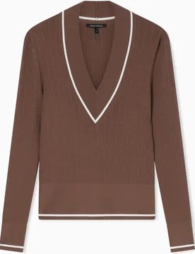 Jersey de mujer cuello pico con viscosa - Armani Exchange - FashionsVida