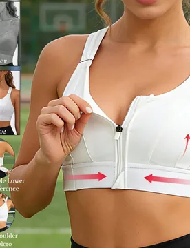 Top deportivo para mujer tipo tank top de yoga con cremallera delantera, tirantes ajustables, absorción de impactos, sujetador push-up moldeador para - Shein - FashionsVida