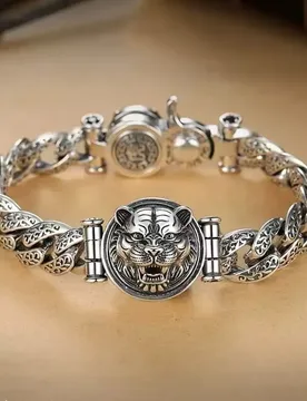 Vintage Tang‑Grass Rotatable Tiger Bracelet for Men, Bold Rugged Statement Retro Wrist Fashion Jewelry - Aliexpress - FashionsVida